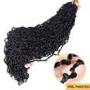 Boho Passion Twist Crochet Hair 20" - 8 Packs Black Pre Twisted Mini Yanky Twist Curly Senegalese Dreadlocks Extensions Pre-looped Soft Locs Braids for Women Synthetic