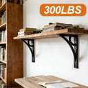 4PCS Heavy Duty Shelf Brackets for 8-10in Shelves - 330LBS Capacity,Metal L Brackets for Wall Mounted Shelving - Decorative & Sturdy Support for Floating Shelves,DIY Projects - Hardware Included