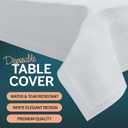 HOUZZKINGZ USA White Paper Tablecloths for Rectangle Tables | 54' X 108' 25 Pack | 3-Ply Premium Paper & Plastic Table Cloths for Parties Disposable