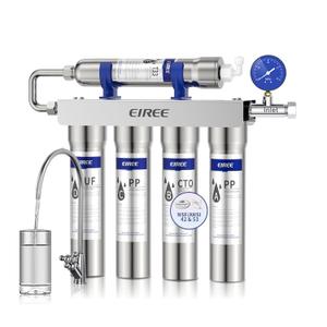 EIREE H502B Under‑Sink Ultrafiltration Water Filter – 0.01 µm Membrane, Removes 99.99% Heavy Metals, Chlorine & Odor, Stainless Steel Housing, USA Tech