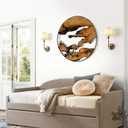 WELLAND Cedar Wood Wall decoration Ornaments, 16" L x 16" W x 1" H Hanging Decoration, irregular shape dcor for Home Office, Living Room, Bedroom, Entryway, Bathroom