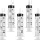 200ml Large Syringe, Plastic Syringe with Tip Adapter, for Scientific Labs, Measuring, Watering, Refilling, Filtration Multiple Uses, Individual Sealed, 5 Pack