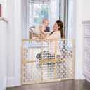 Toddleroo by North States - Quick-Fit Oval Mesh Wooden Baby Gate: Pressure Mounted Baby Gate for Doorways - Adjustable 26.5 to 42 Inches Wide - 23 Inches Tall