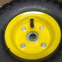 (4 Pack) AR-PRO 4.10/3.50-4" All Purpose Utility Air Tires and yellow Wheel - with 10" Inner Tube, 5/8" Axle Bore Hole, 2.2" Offset Hub and Double Sealed Bearings for Hand Trucks and Gorilla Cart