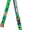 Minecraft Lanyard with Rubber Creeper Face Charm