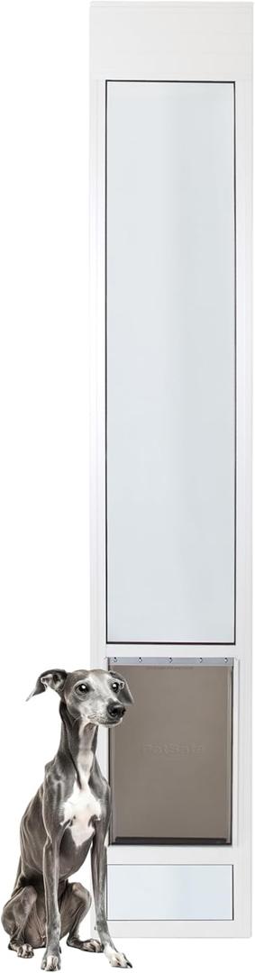 PetSafe Sliding Glass Pet Door - No-Cut DIY Install Doggy Door for Renters - Aluminum Frame - Adjustable Height 91 7/16" to 96" - Ideal for Large Dogs Up to 130 lb - White PetSafe Sliding Glass Pet Door - No-Cut DIY Install Doggy Door for Renters - Aluminum Frame - Adjustable Height 91 7/16" to 96" - Ideal for Large Dogs Up to 130 lb - White