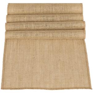 Ling's moment 12 x 108 Inches Jute Farmhouse Table Runner Burlap Table Decor Bamboo for Winter Rustic Wedding Decorations Woodland Baby Shower Country Kitchen Boho Out Table Decor