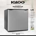 Igloo 1.6 Cu.Ft Mini Fridge with Freezer - Single Door Compact Refrigerator with Glass Shelves for Homes, Dorms & Offices - Keep Drinks & Frozen Foods Cool with Temperature Control Fridge - Platinum