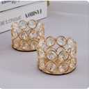 Crystal Tea Light Candle HoldersGold Candlestick Holders for Wedding Party Table Decoration Housewarming Gift2pcs
