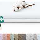 Royale Linens 100% Organic Cotton King Size Flat Sheet Only - Percale Top Sheets - King Flat Sheet Sold Separately - Lightweight & Super Soft 100% Cotton White Bed Sheets Only (105" x 102", White)