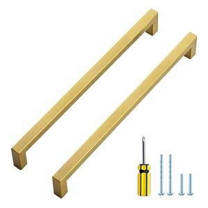 Ravinte Gold Cabinet Pulls Brushed Brass Kitchen Cabinet Handles Come with Screwdriver (10 in Hole Center, 15 Pack)