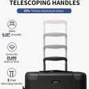 ECOHUB Hardside Expandable Carry On Luggage, 20" Rolling Luggage 22x14x9 Airline Approved with Spinner Wheels & TSA Lock, Lightweight Small Hardshell Travel Suitcase Valises, 20inch Carry-on Black, 20 inch + Duffel