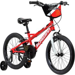 Schwinn Elm and Koen Bike or Balance Bike, 18 Inch Bike for Kids, Black/Red, SmartStart Ergonomic Design, Adjustable Seat Grows with Child, Training Bicycle