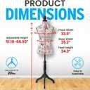 Mannequin - Adjustable Height, Durable Foam and Canvas Construction, Wooden Base, Compact Shoulder Width, Lightweight, Versatile Display for Clothing and Accessories, Black & White