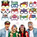 2 x GLURUITE 24Pcs Soccer Paper Eyeglasses Fun Photo Props for Sports Themed Party Football Game Celebration Party Favors Decorations