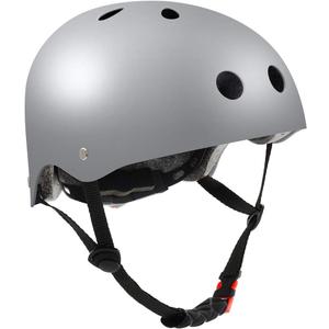 Skateboard Helmet, Bike Helmet for Kids Youth Adult CPSC Certified, Adjustable for Multi-Sport Skateboard, Scooter, Skating, Cycling, Roller Skate, Rollerblading (Small(20.5"-21.3"), Silver)