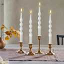 Spiral Taper Candle White Twisted Candlesticks 4 PCS Long Candle Sticks Unscented Tapered Candles for Home Dcor Weddings Festive Seasons Holiday (10INCHES)