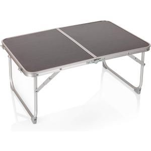 Concert Mini Portable Table - Small Folding Table - Mini Picnic Table (Charcoal Wood Grain)