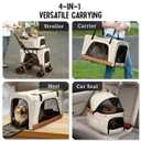 Double Pet Stroller with Detachable Carriers - Ideal for 2 Dogs or Cats - Compact & Convenient Design - Easy Assembly Double Dog Stroller - Cosmic Beige
