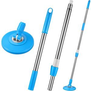 Spin Mop Replacement Handle 360 Degree Spin Mop Pole Handle Replacement Rotating Telescopic Stick for Head Replace Spinning Household Cleaning Accessories for Home(Cute Blue)