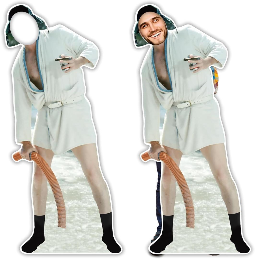 Christmas Vacation Outdoor Decorations, Funny Christmas Yard Sign with Stakes, Cousin Eddie Face in Hole Photo Props Garden Lawn Decorative Signs, Holiday Tree Topper Ornaments Party Decor Supplies