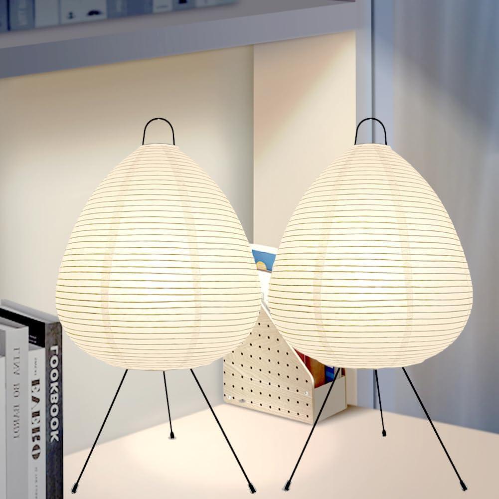 YY YEARCHY White Paper Lanterns Lamp Table Lamp Japanese Lantern Lamps for Bedroom Livingroom (Tall 2 Pack) (19.7"x9.1")
