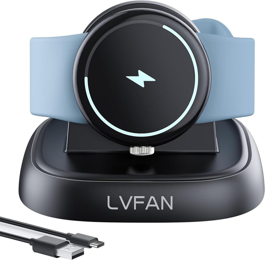LVFAN Charger for Pixel Watch 3 2 & Fitbit Sense 2 / Versa 4 3, Charging Cable Charger Replacement Accessories, Charger Stand Dock for Google Pixel Watch 3 2 & Fitbit Versa 4 3 / Sense 2 / Sense