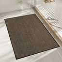 chakme Bathroom Rugs Mat 24x17, Ultra Thin Non Slip Bath Mat Small Quick Dry Absorbent Bath Mat for Bathroom Floor, (Brown, 24"x17")