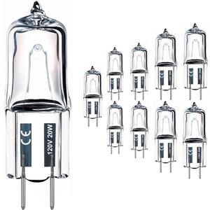 JCD 10PCS G8 Halogen Bulb 20W 120V, Bi-Pin Xenon Light Bulbs, Warm White, Dimmable, for Under Cabinet Puck Lights
