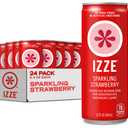 IZZE Sparkling Water Juice Beverage Blend, Strawberry, No Sugar Added, 8.4 FL OZ, 24 Cans