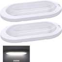 Facon 12V LED Bright RV Pancake Light Surface Mount - 2 Pack, 12Volt Interior Light with Switch, for RV Motorhomes Camper Caravan Trailer Boat, 4000K