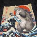 Catzilla Cat Japanese Art Funny Cat Gifts for Men Women Kid TShirt S
