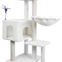 AIWIKIDE Cat Tree Has Scratching Toy with A Ball Activity Centre Cat Tower Furniture Jute-Covered Scratching Posts (Beige, 36.6'')