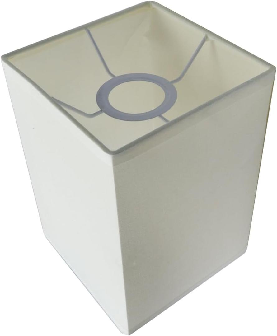 MY MIRONEY 5.51" x 5.51" x 7.87" Square Lampshades Beige Linen Lamp Shades Modern Style Lampshade Cover Replacement for Floor Lamp, Table Lamp, Bedside Lamp