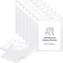 souG 100Pcs 9.5'' x 12'' Self Adhesive Display Pockets - 8.5 x 11 Inch Paper Sleeves for Wall and Door Communication, Clear Adhesive Sheet Protectors for Office, School, Box Posting Signs
