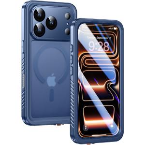 Lanhiem Magnetic for iPhone 17 Pro Max Case Waterproof, Built in Screen Protector & Camera Protection, [Compatible with MagSafe] Full Body Dustproof Heavy Duty Rugged Phone Case 6.9" (Dark Blue)