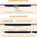 LUMILAND 24 Inch LED Under Cabinet Lighting with ETL Listed, Hardwired or Plug-in, 3 Color Levels Dimmable, Adjustable Lighting Direction, White