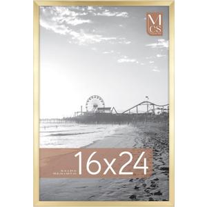 MCS Foundation 16x24 Poster Frame Traditional Brass, Vertical & Horizontal Wall Hanging Large Picture Frame for Photos, Posters & Art Prints (1-Pack)