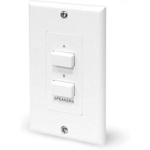 In Wall Speaker Selector Switch - Home Audio 2-Channel A/B Dual Channel Speakers Controller Pod Box - Control and Activates (2) Pair of Indoor or Outdoor Speakers - Pyle PVCS2