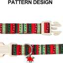 Lionet Paws Christmas Dog Collar- Cute Red&Green Stripes Dog Collars with Plastic Buckle and Christmas Hat Pendant,Light Dogs Collar for Medium Large Dogs (Large (Pack of 1))