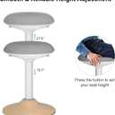 Wobble Stool for Standing Desk,19.7"-27.5" Height Adjustable Ergonomic Active Stool with Widened Thick Cushion & Non-Slip Base, 440lbs Capacity, for Home Office,Daily Work (Light Wood), 15.8"D x 15.8"W x 19.7"H