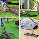 Lawn Leveling Rake, 42” x 10” Leveling Rake，Lawn Leveler w/ 72” Long Non-Slip Handle, Level Lawn Tool for Grass, Golf Field, Level Soil or Dirt Ground
