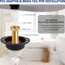 Freestanding Tub Drain Rough-in Kit, Bathtub Drain Kit with PVC Adapter & Brass Tail Pipes,Free Standing Tub Drain Kit, Suitable for All Freestanding Bathtub, Floor-Mounted, and Copper Bathtubs