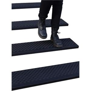 FINEHOUS Rubber Stair Treads Non-Slip Outdoor 48x10 (4-Pack) Anti-Slip Step Mat with Nosing