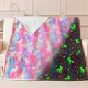 QSTEHEML Glow in The Dark Unicorn Blanket,Birthday Gift for Girls Age 3-12 Years Old,Unicorn Toys Gifts Sherpa Fleece Throw Blanket for Kids 50"60"