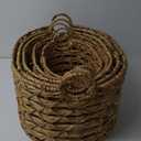 Wicker Baskets with Handles, Natural Brown, 5 Pcs (10"x15", 12"x16", 14"x18", 17"x20", 18"x23" )