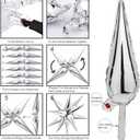 Explosion Star Foil Balloons Point Silver Starburst Cone Mylar Balloons for Party Supplies Christmas Birthday Wedding Baby Shower Photo Booth (Silver), 10 Pcs