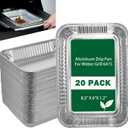 Grill Drip Pans Compatible Weber 6415-20 Pack Grill Accessories for Weber Spirit, Genesis, Traveler, Q Series, Disposable Aluminum Foil Pans Grease Tray Liners 8.5" X 6"