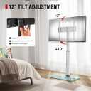 AOKCOS Swivel TV Floor Stand for 32-65 Inches TVs, 8 Level Height Adjustable Corner Small TV Stand Mount for Living Room/Bedroom, Holds up to 88 lbs,MAX VESA 400x400mm,White