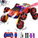 8WD Remote Control Car, 2.4Ghz RC Cars with Spray & Cool Light, Kids Toys Electroplating Process Transform Drift Climbing Car, Boys Toys for Age 4-6 7 8-13 Year Old (red-Blue)